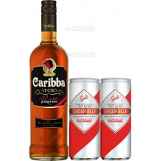 Caribba Negro 1L + Non-alcoholic beer Stoli Ginger 250ml coctail Darkness and Storm